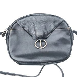 Dior Black Leather Shoulder Bag with Silver-Tone Hardware